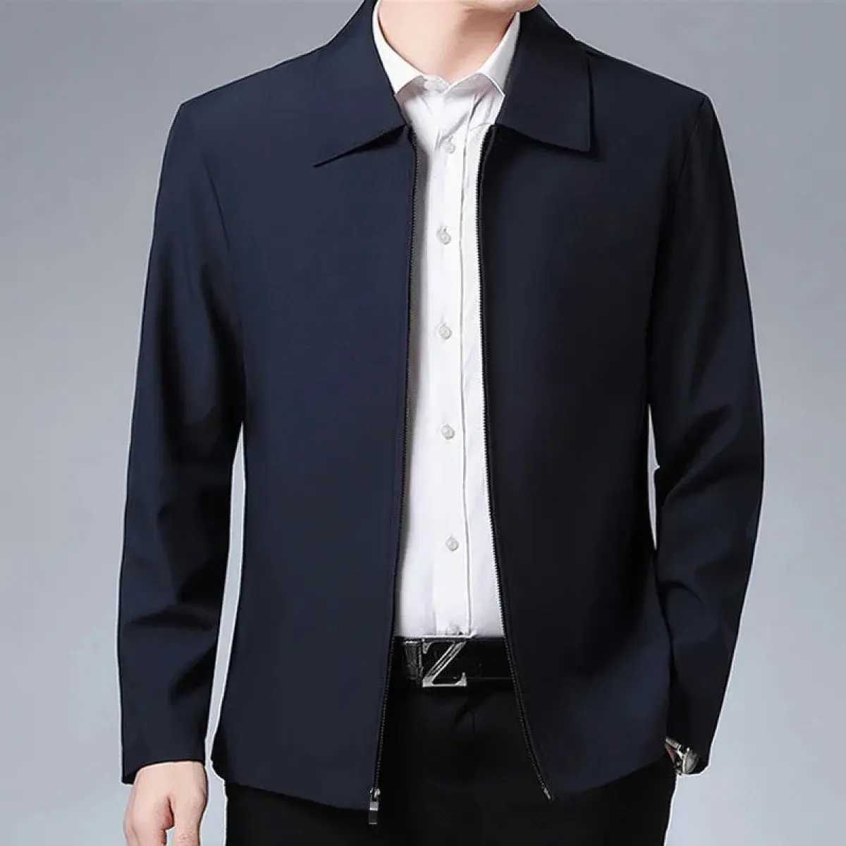 Áo Khoác Nam, Cổ Polo, Màu Trơn Phong Cách Công Sở Thường Ngày Hàng Đầu Menswear Jacket