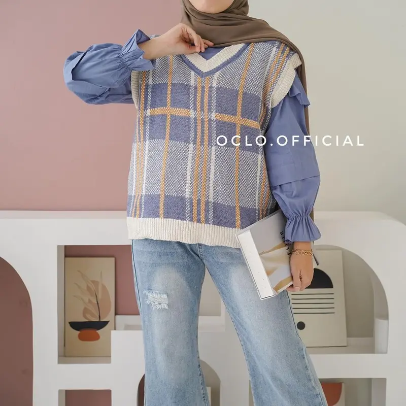 Oclo Saskina Vest | Rompi Vest Rajut Wanita Jumbo XXL 3