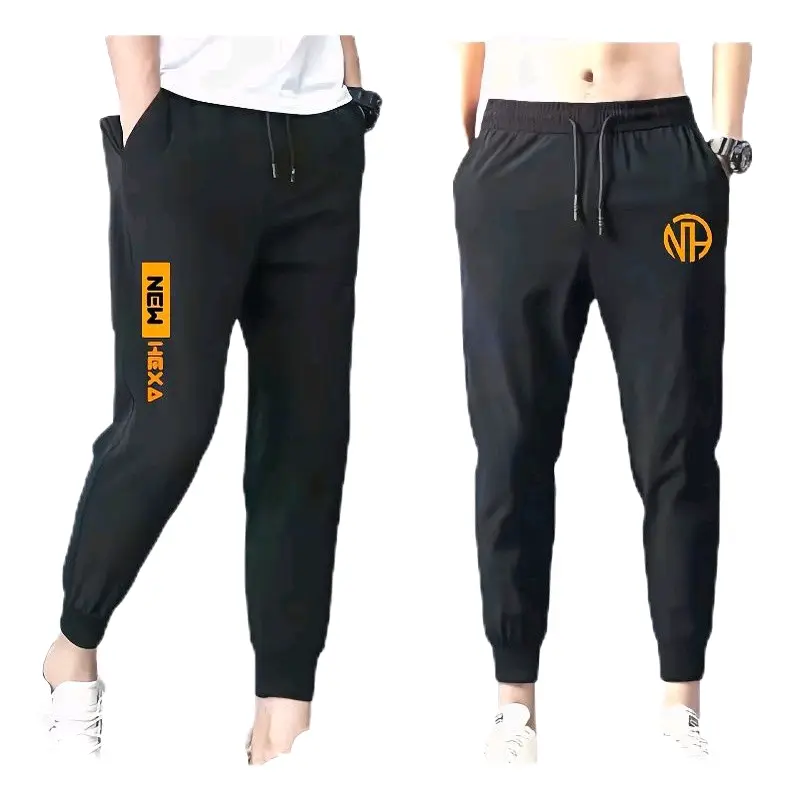 Celana Jogger Hitam Unisex Hexa dari Beby Terry Lembut dan Serat Kain Padat dengan Resleting Faryasi - Joger, Abu tahan angin slim-fit