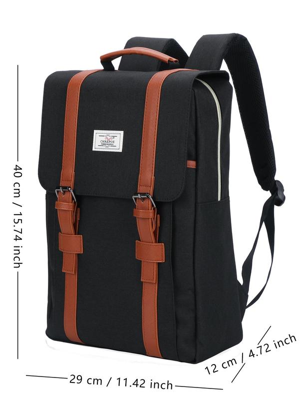 Durable Casual Solid Color Backpack, Lightweight Nylon Backpack with Built-in Organizer, Retro Style Backpack for Men & Women for Work & School 8