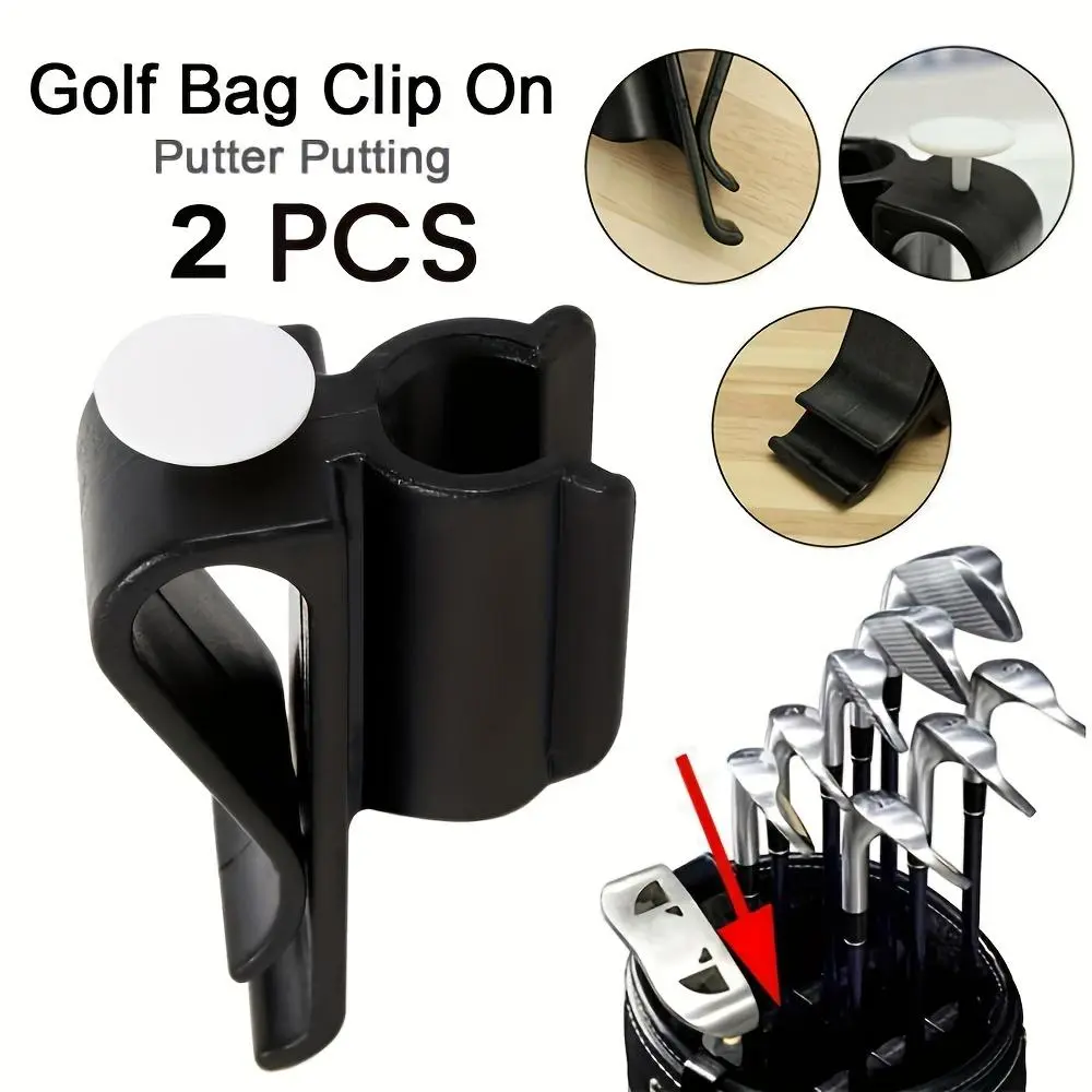 Golf Club Bag Clip, 2 Counts/set Golf Putter Clamp Holder Organizer, Durable Plastic Putting Clip, Golf Accessories for Men Women Golfer