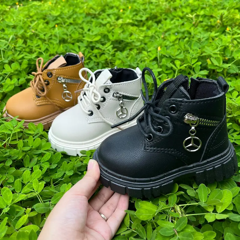 Giày Bốt Cổ Cao Cho Bé Gái Bé Trai Chất Da Mềm Cao Cấp Thời Trang , Giày Cao Cổ Cho Trẻ Em (518) Cao Su Sandal 0