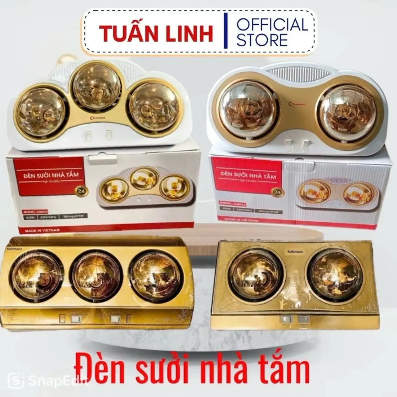 Bóng đèn sưởi nhà tắm treo tường đui sứ chống cháy nổ,đèn sưởi nhà tắm 2 bóng 3 bóng cao cấp