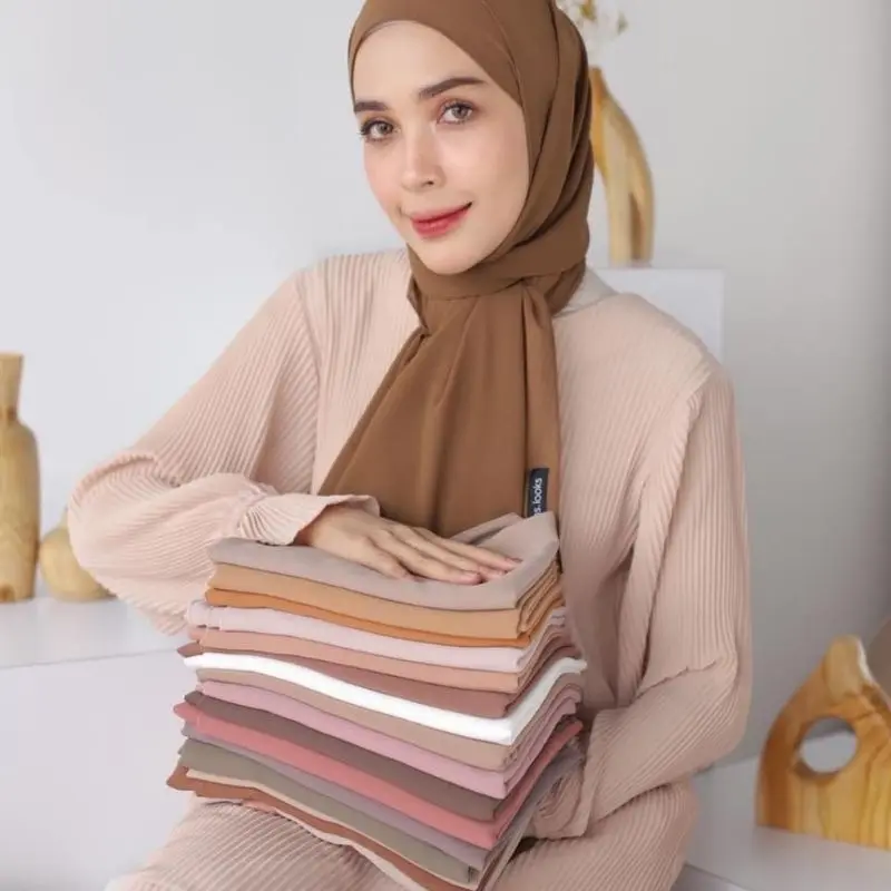 Hijab Pashmina Ceruty Babydoll Premium Nude & Soft Colours