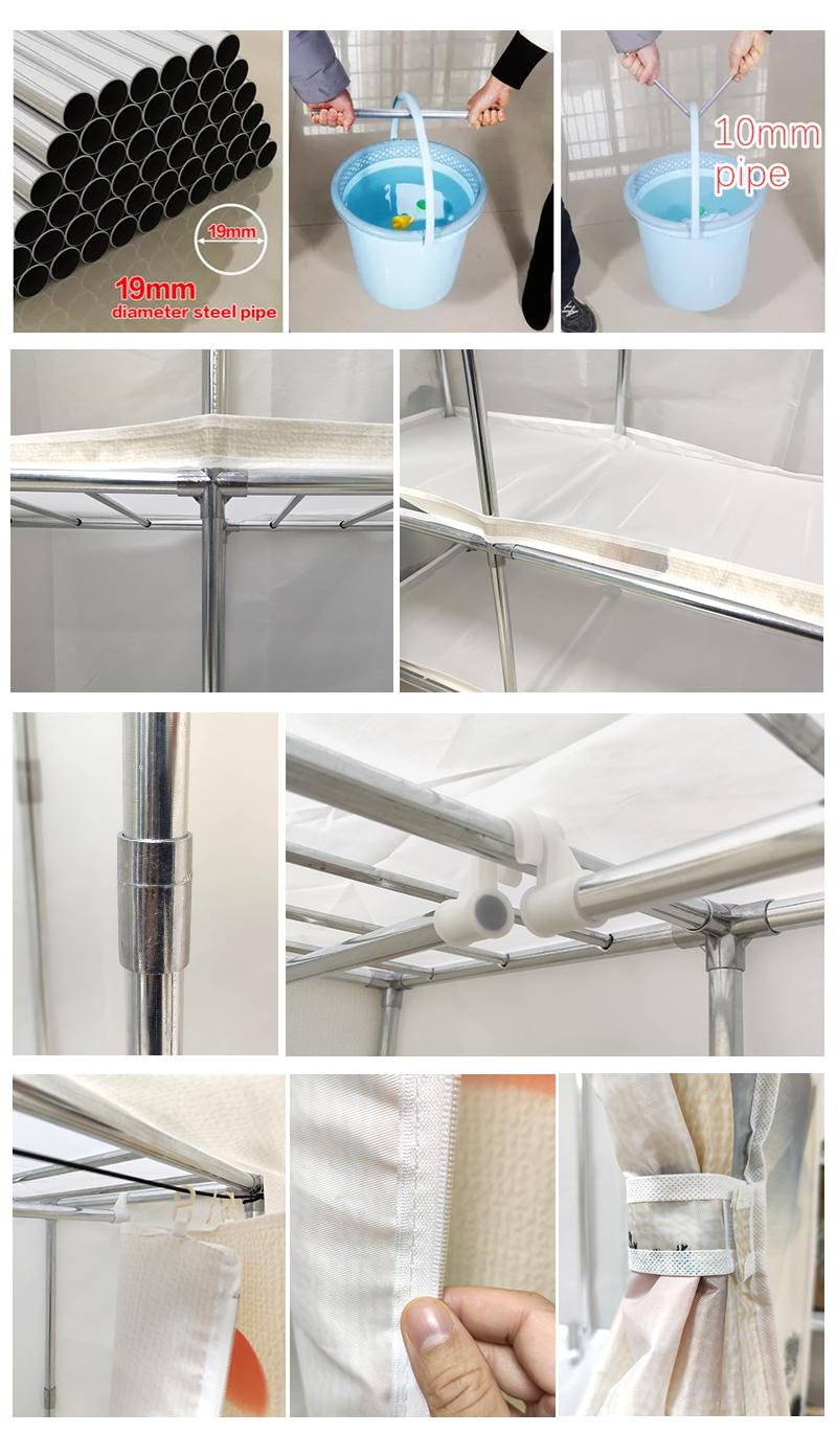 Product Introduction of Tủ Quần Áo Tủ Vải Khung Thép Chốt Thép 5 Buồng 10 Ngăn Cỡ Lớn 250Cm khung thép cỡ lớn treo quần áo gấp gọn thoải mái 27