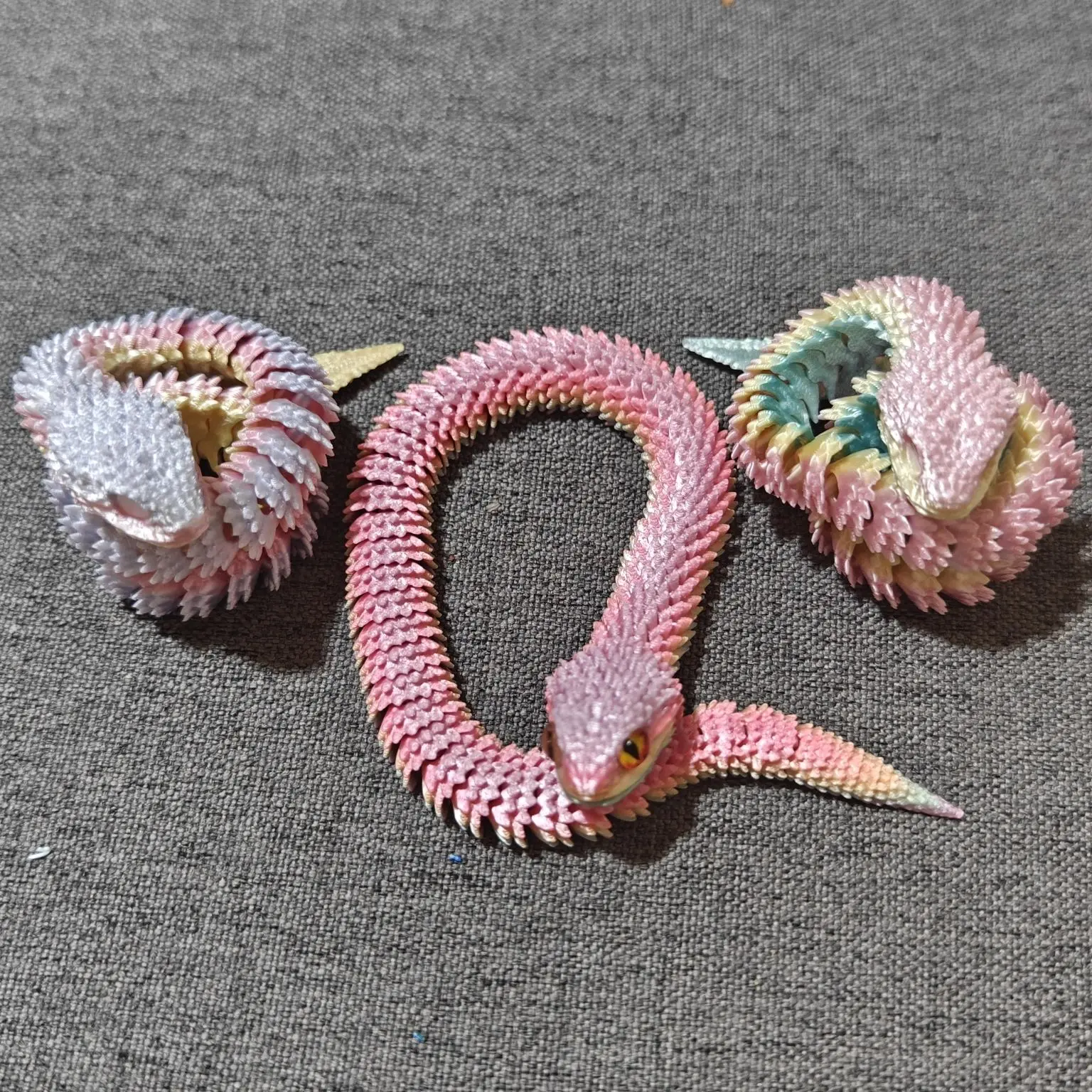 Ular Mainan Bercetak 3D, Patung Haiwan Viper Berbilang Sendi Boleh Alih, Ular Bercahaya Dalam Gelap, Ular Bercetak 3D, Untuk Gerai, Borong, Kajian Positif 3136
