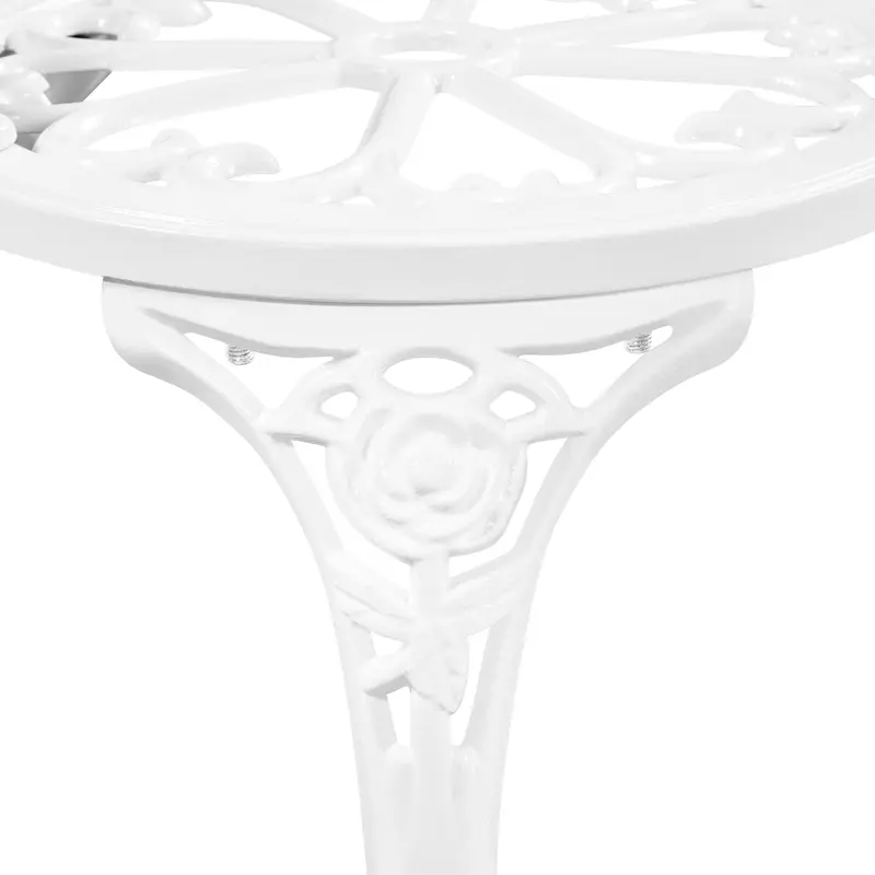 Garden Bench Outdoor Loveseat Metal Bench Outdoor Patio Furniture Seat with Rose Design, for Porch/Lawn/Yard, White 7