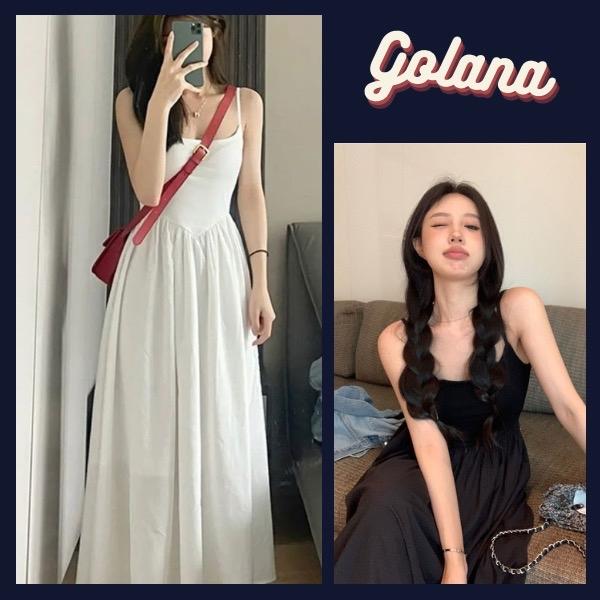 VÁY 2 DÂY TRẮNG NỮ CÚP NGỰC XẾP NHIỀU LY DÁNG DÀI MẶC 2 KIỂU NỮ TÍNH SUZY DRESS (Có Bigsize)
