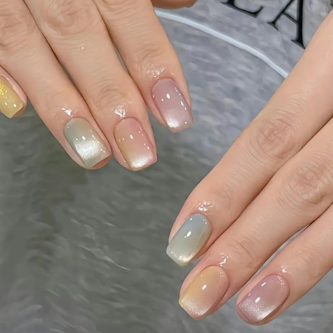 NO.37 Móng úp thiết kế màu thạch ẩn nhũ đính nơ hologram Cebi.nailbox