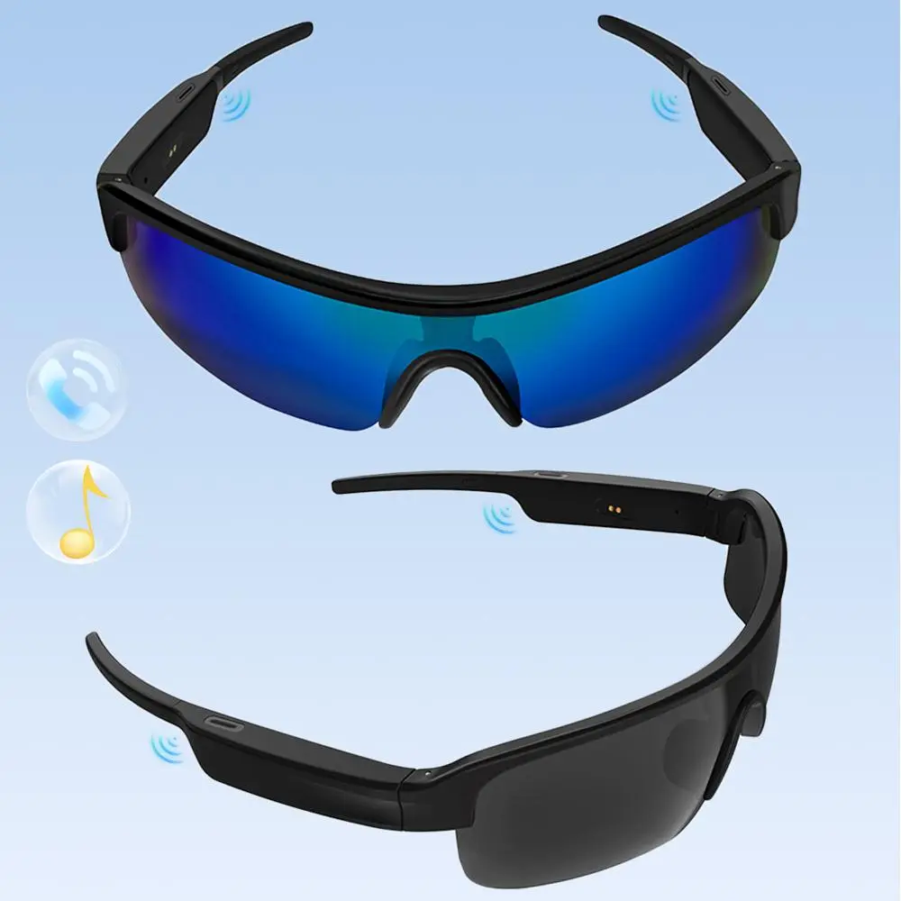 Smart Audio Glasses, Stereo Audio Amplification Smart Glasses, Low Latency UV Protective Glasses for Outdoor Sports, Traveling, Shopping