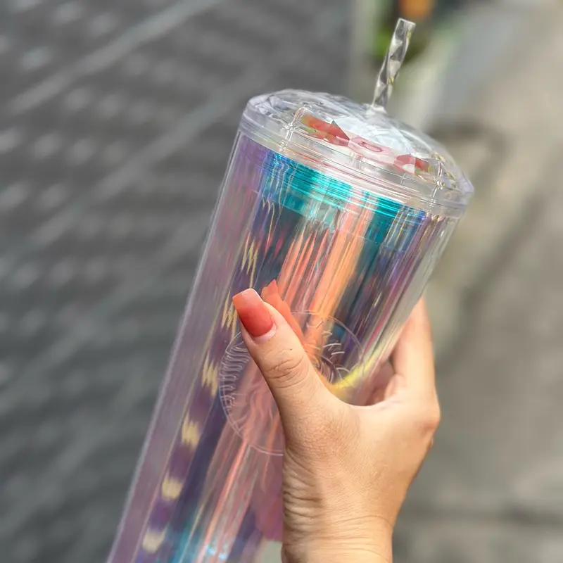 ￼(HÀNG SẴN) Tặng kèm túi khi mua Ly Star cầu vồng Aurora đầy màu sắc lung linh 710ml / 24oz 2