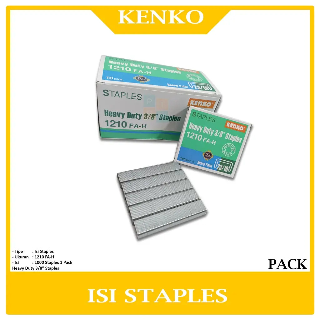 Kenko Isi Stapler No 1210 Heavy Duty 3/8" Staples
