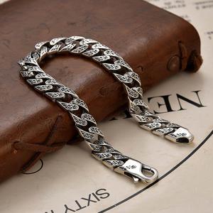 Gelang Tangan Cuba Lelaki, Perak 925 Sterling, Buatan Tangan, Corak Rumput Tang Retro, Ketibaan Baru gelang  antikarat art  phro