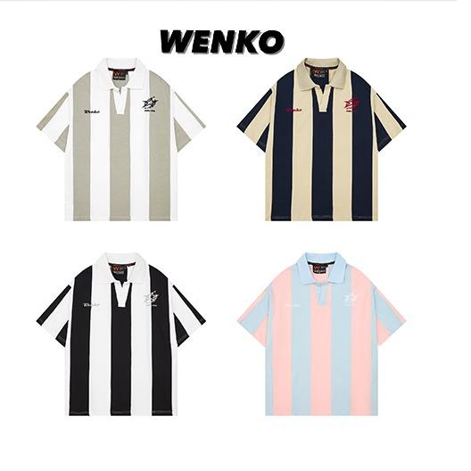 Áo Polo WENKO local brand áo phối thêu logo Oversize vải 100% cotton 2 chiều định lượng 250g Shirt Menswear Nam Có Cổ Ngắn Tay