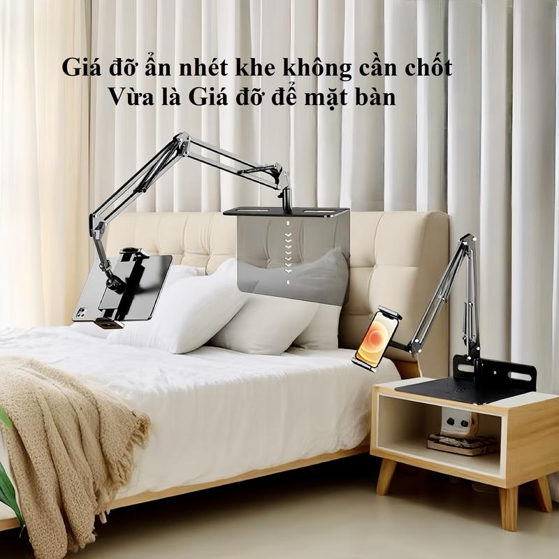 Kẹp ẩn treo khe thành giường đệm giá đỡ để bàn cho điện thoại/Máy tính bảng/Ipad/Tab/Màn hình to xoay chuyển linh hoạt Citycase