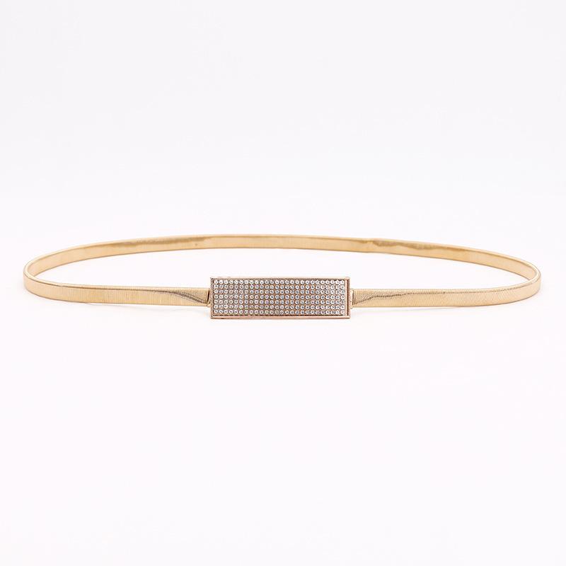 Product Introduction of Fashion Casual Rhinestone Metal Elastic Belt Female Waist Chain High Quality 10