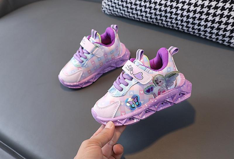 Product Introduction of with Light Girls' Shoes Spring and Autumn New Light Pumps Leather Fashionable Children's Sneakers Toddler Children Teens Princess Shoes 10