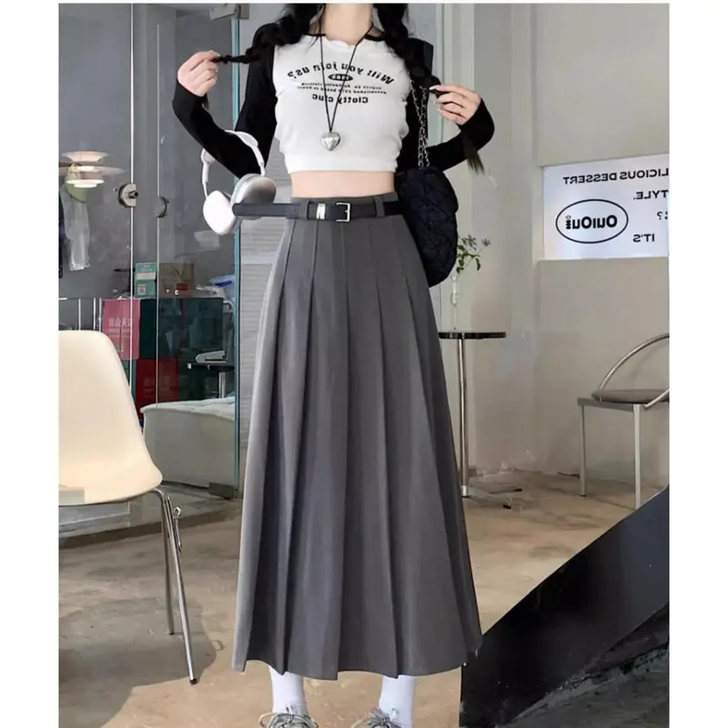 Áo Khoác Áo Thun, Váy Chữ A, Váy Đồng Phục JK, Váy Xếp Ly, Váy Bộ Đồ Hai Mảnh Cho Nữ, Thích Hợp Cho Mùa Thu, Mùa Đông Và Mùa Xuân, Phong Cách JK 4