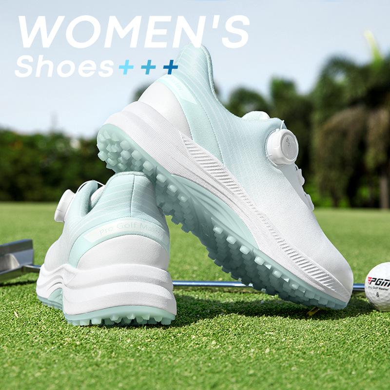[PGM] Golf Shoe Summer Women's Shoes Waterproof Knob Women's Sports Shoes Non-Slip Shock-Absorbing Lightweight Nail-Free Shoes Xz363 2