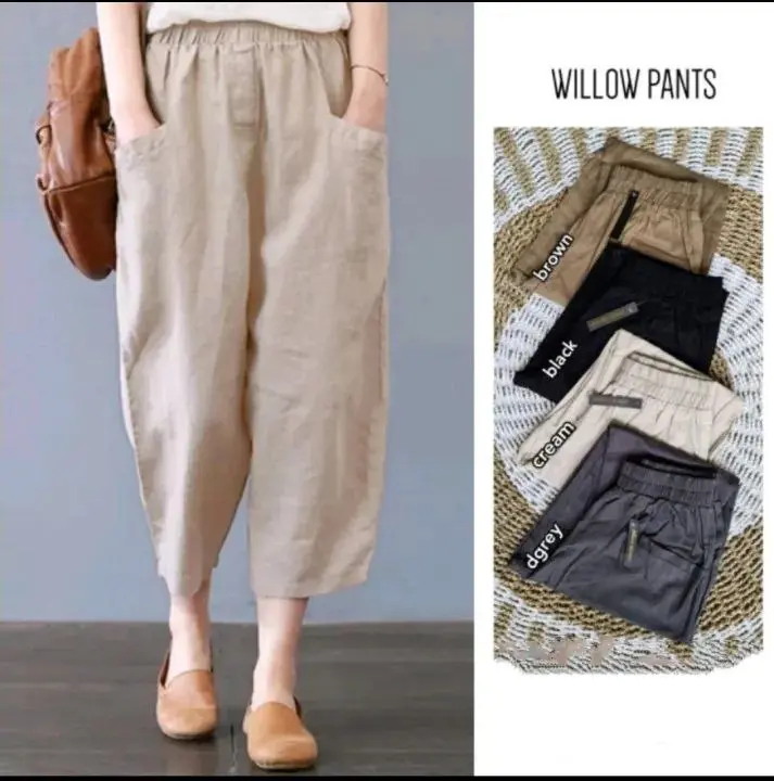Willow pant Linen / Celana 7/8 Korean Style