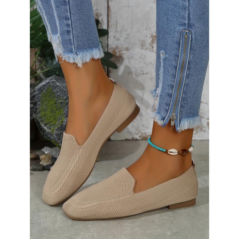 Product Introduction of Women's flat shoes with one strap, breathable square head large size wide foot shoes, casual and light walking shoes for all seasons 41