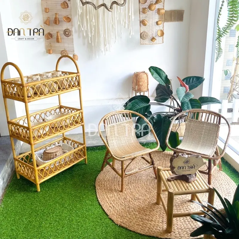 Ghế mây sò mini loại thường, ghế mây nhỏ cafe cóc vỉa hè, ghế mây trẻ em - Mây tre Đan Trà 1