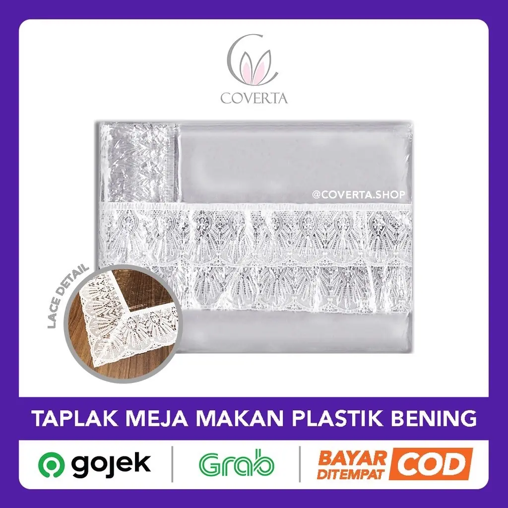 Taplak Meja Makan Waterproof Plastik Bening Transparan
