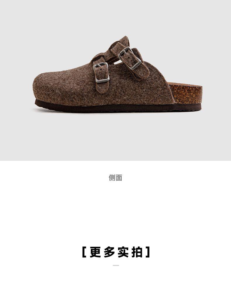 Product Introduction of Dép Len Nỉ, Dành Cho Nam Giới, Mule Khóa Thường Ngày Giày Lười, Đế Gốc Vỏ Cây Dày, Thích Hợp Cho Mùa Thu Và Mùa Đông, Thương Hiệu: Uncle Fu, Phong Cách Cổ Điển 18