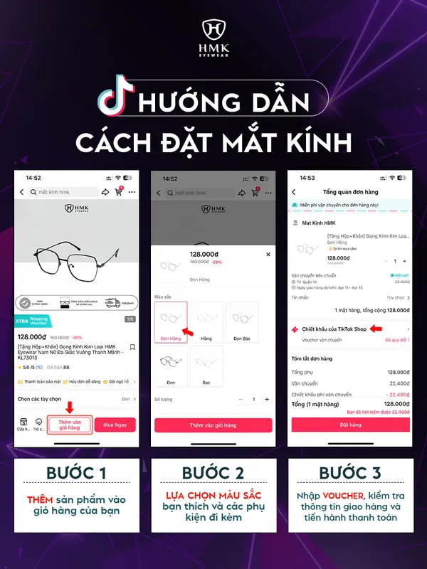 Gọng Kính Cận HMK Eyewear Kim Loại Phối Nhựa Unisex Nam Nữ Dáng Oval Dễ Mang Xinh Xắn, Có Thể Lắp Cận - KL83083 7