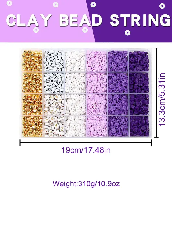 Colorblock Beads & Letter Charm & Elastic Thread & Star & Heart Beads, DIY Jewelry Making Kit, Jewelry Making Supplies for Bracelet Necklace Earrings 1