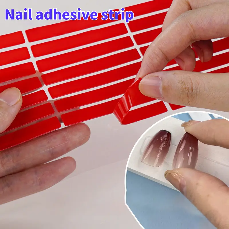[FFF]2Pcs Clear Nail Adhesive Tape False Nails Display Stand Glue Stickers Double-sided Pasted Manicure Practice Showing Tools