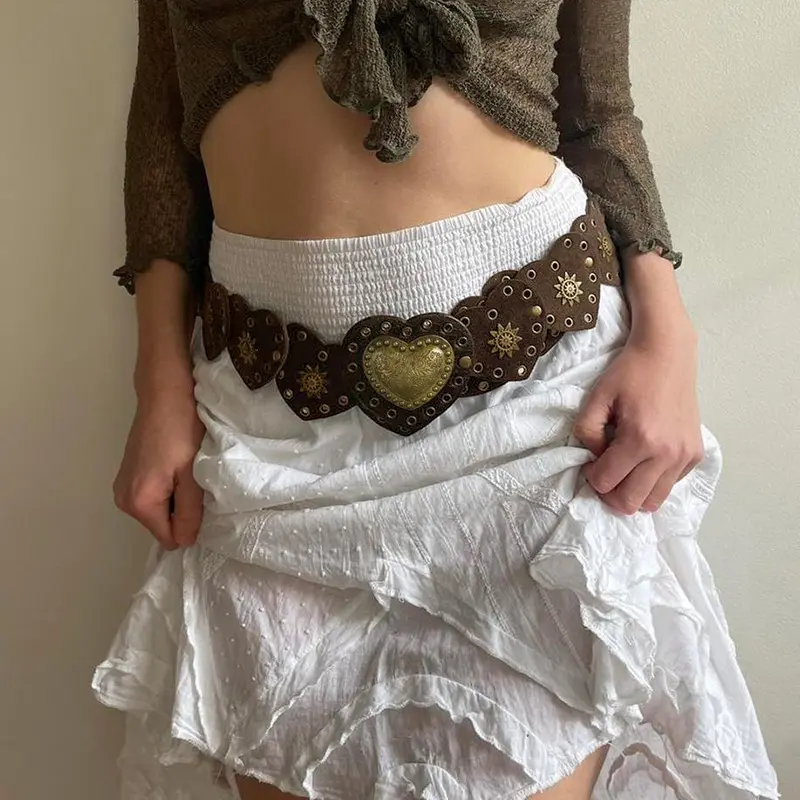 Tổng Hợp Belt Thắt Lưng Kim Loại Thắt Lưng Da Phong Cách Âu Mỹ Retro Cổ Điển Vintage Y2k Thời Trang Cho Nữ Pepper Clothing