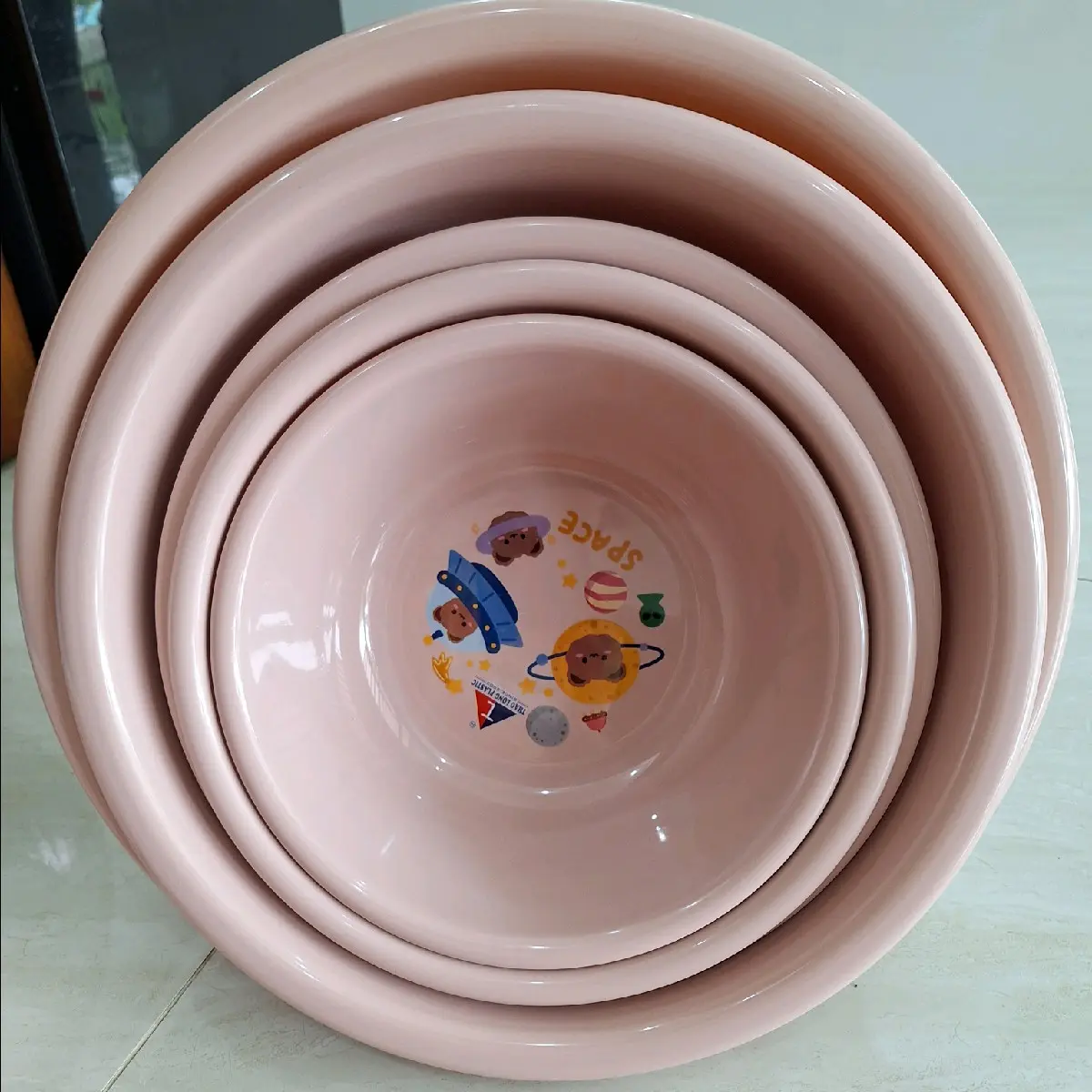 bộ thau nhựa tốt 5cái size 32cm 36cm 39cm 46cm 50cm