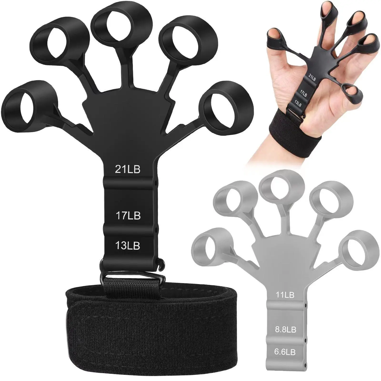 Fitness Gym Exerciser Trainer Patien Hand Gripper Finger Grip Power Forearm Strength Muscle Recovery Workout Gripper Tangan Ring
