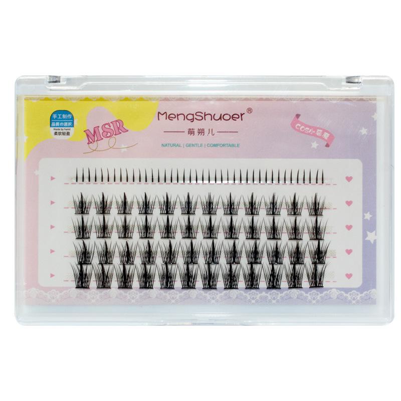 Mengshu'er Tower Tip Wheat Little Devil False Eyelashes Female Eyelash Trilogy Natural Devil Cartoon Eyelashes Hard Stem it cosmetics 4