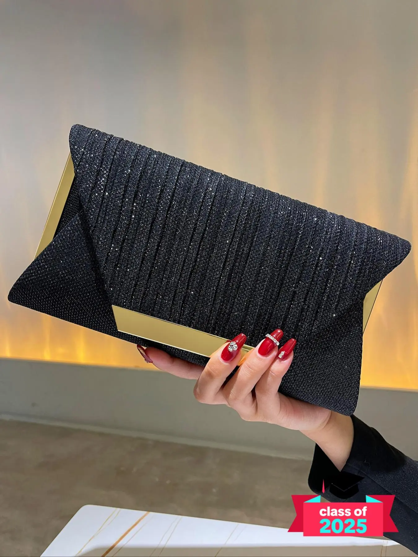 Women's Elegant Style Bling Glitter Decor Flap Envelope Bag, Flap Envelope Shoulder Handbag, Classic Clutch Purse for Party, Wedding & Ball