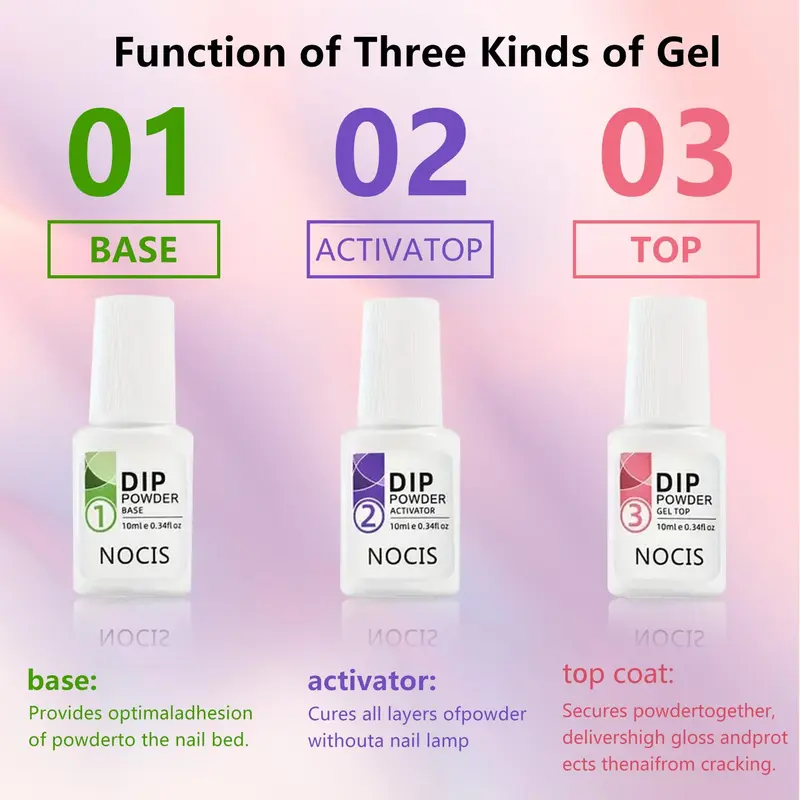 Nail Dip Powder Starter Kit, 11pcs/set Long-lasting Acrylic Nail Art Powder & Functional Gel & Tools, French Nail Art & Nail Polish for DIY Nail Extensions, Christmas Gift 7
