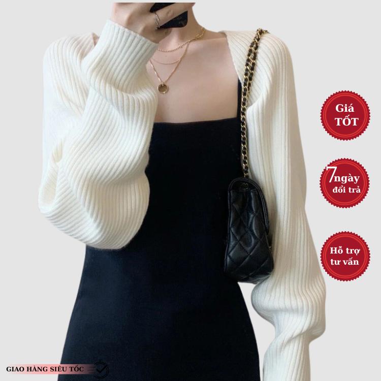 Áo khoác cardigan dệt kim áo croptop dáng ngắn cánh dơi dáng rộng thời trang nữ M185 áo len