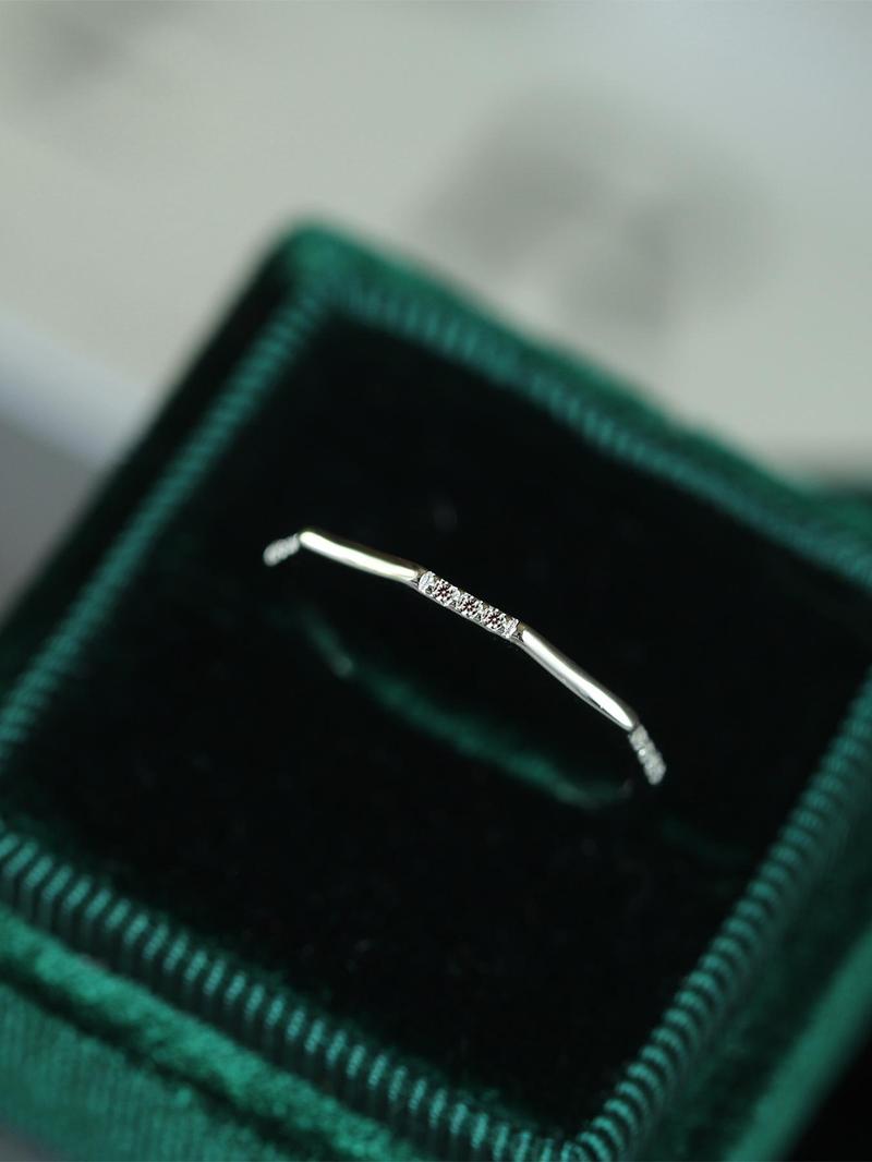 Product Introduction of S925 Sterling Silver Fashionable Rhinestone Decorated Ring, Elegant Jewelry for Women for Party, Daily Clothing Decor, Trendy All-match & Exquisite Jewelry for Birthday Gift 6