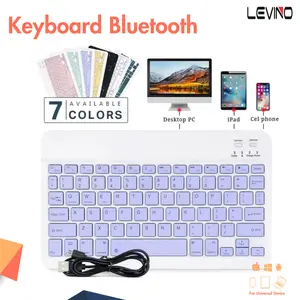 LEVINO Colorful Universal Wireless Bluetooth Keyboard for IOS/Android/Windows - Ipad Samsung Tab Keyboard
