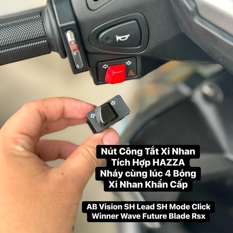  Nút Công Tắt Xi Nhan Tích Hợp HAZZA   HAZARD   Nháy Cùng Lúc 4 Bóng Xi Nhan Khẩn Cấp Cho Xe Máy 