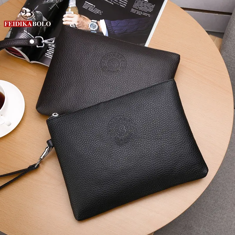 Túi Cầm Tay Nam Cao Cấp Mẫu Mới 2025 Thiết Kế Clutch Cải Tiến Chất Liệu Da PU Mềm Mại Không Nhăn Sức Chứa Lớn Đa Năng Tích Hợp Ngăn Đựng Ví Chuyên Dụng 2 Ngăn Điện Thoại Di Động Phong Cách Thường Ngày Sang Trọng Phù Hợp Sự Kiện Du Lịch Công Sở Đa HoànCảnh 1