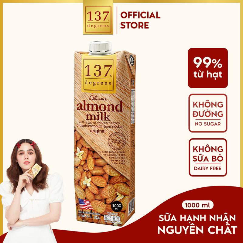 [HỘP 1L] Sữa hạt Hạnh Nhân Nguyên Chất 137 Degrees