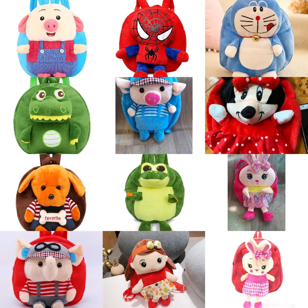 Balo cho bé mầm non 0-3t vải nhung mềm mịn