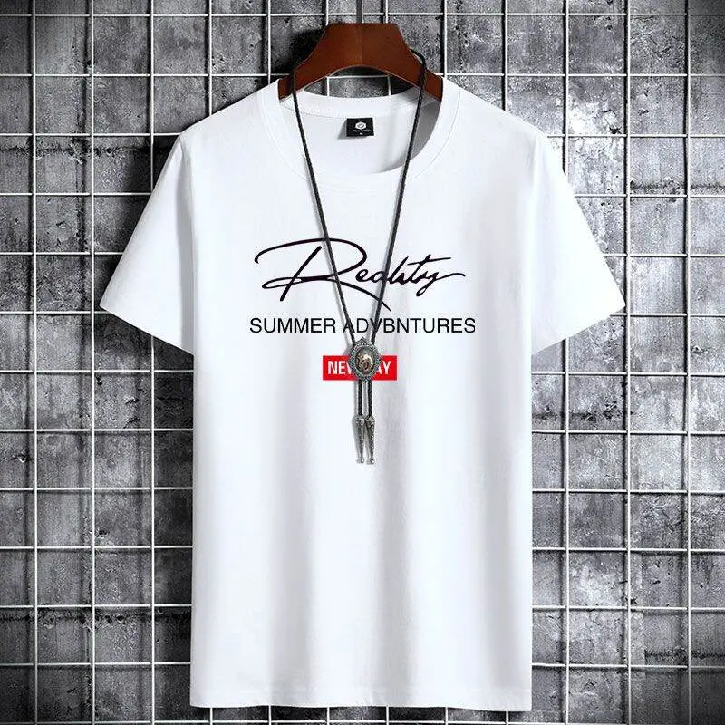 Summer Print Short Sleeve T-Shirt Men's Loose plus Size T-shirt Crew Neck Personality Trendy Half Sleeve Youth Undershirt Tops Menswear Lingerie Streetwear Tropical Crewneck Bestie Casual Operator