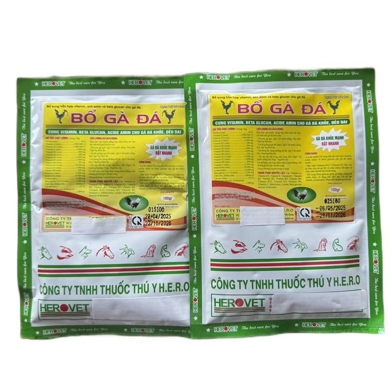 2 Gói Bổ Gà Đá Kích Lực Nở Khung Xương 100g- Tập Hợp Vitamin và Khoáng Chất Đầy Đủ