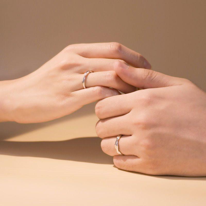 Fashion Couple Rings Set Silver Color Simple Opening Adjustable Finger Ring 3