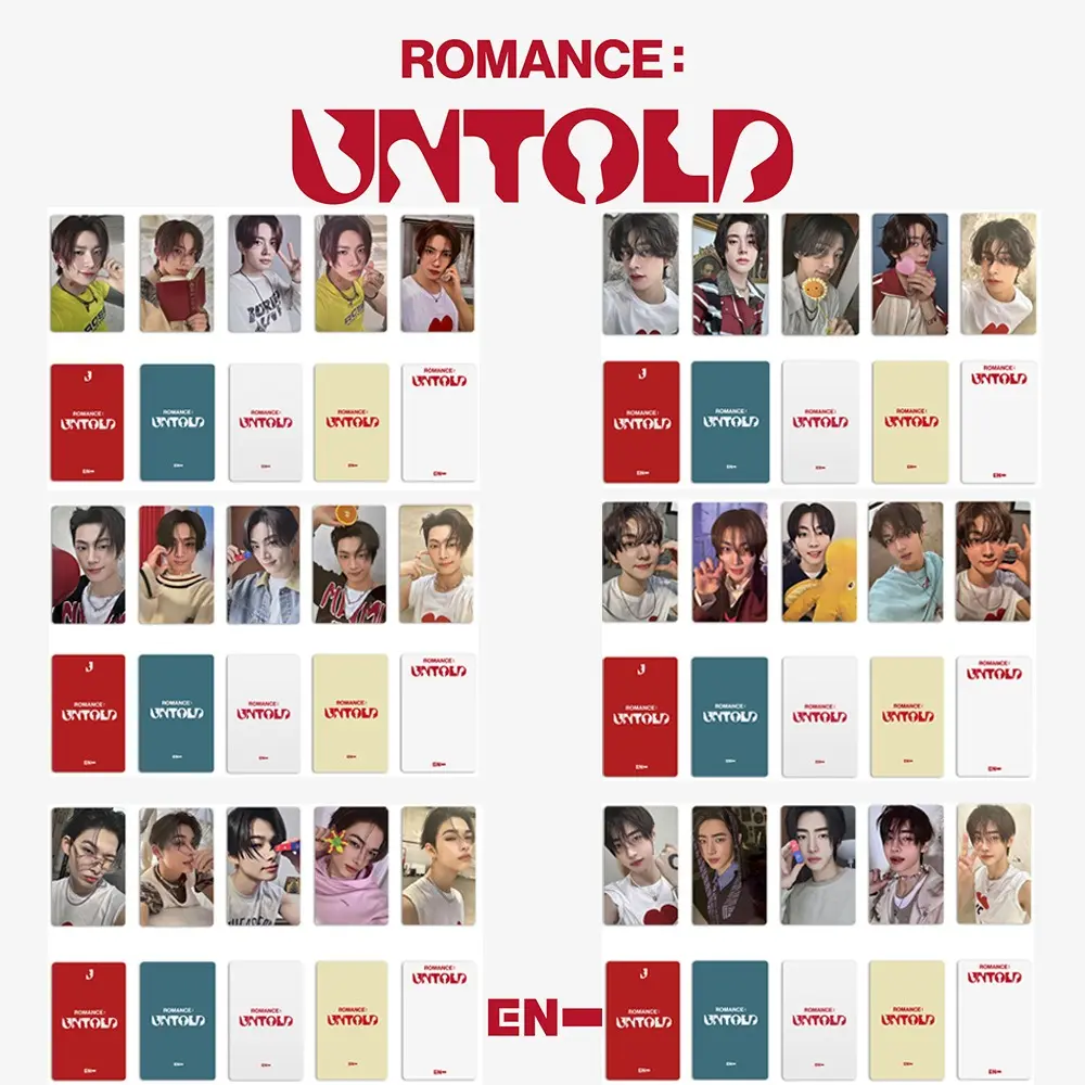Enhypen ROMANCE UNTOLD Solo PhotoCard Kpop Heeseung Jake Sunghoon Sunoo Jungwon Solo Photo Cards 5 Per Set