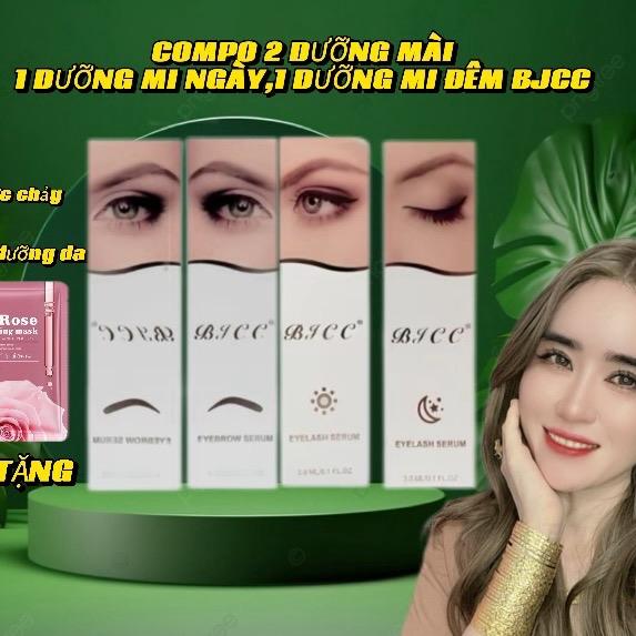  COMPO 1 DƯỠNG MI NGÀY,1 DƯỠNG MI ĐÊM VÀ 2 DƯỠNG MÀI BJCC  sản phẩm gồm 4 cây,dung tích 3ml 1cây,nam nữ đều có thể sử dụng,công dụng hỗ trợ nuôi dưỡng ,cải thiện sức khỏe mi mài  Mascara Cosmetic Mỹ Phẩm 