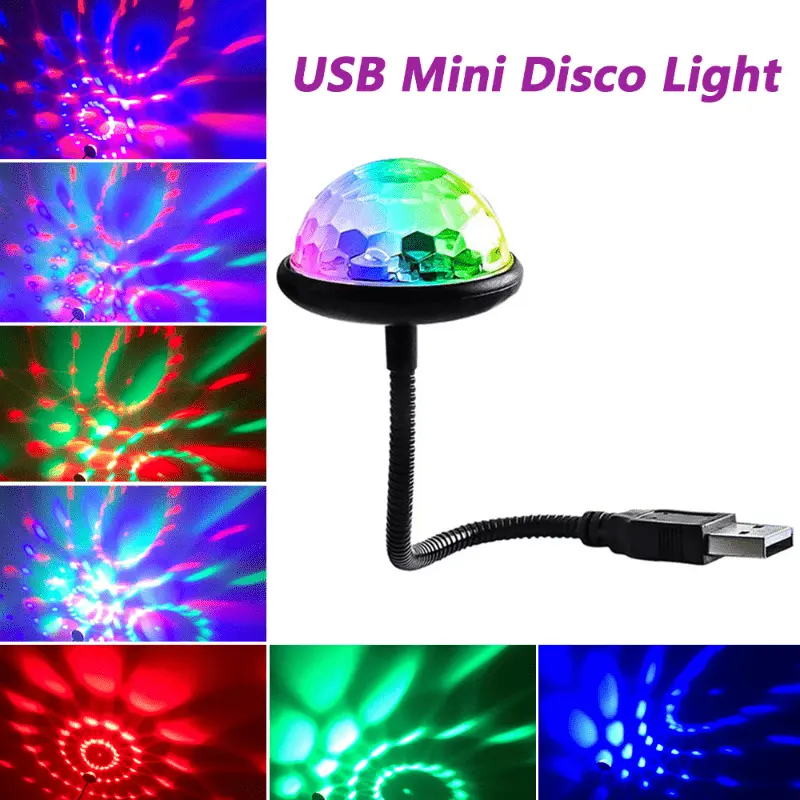 Đèn bóng Disco mini DJ, nhiều màu RGB, 1 cái, hoàn hảo cho bầu không khí trên ô tô và trang trí phòng, đèn Nhấp Nháy ma thuật với hiệu ứng hình ảnh tuyệt đẹp